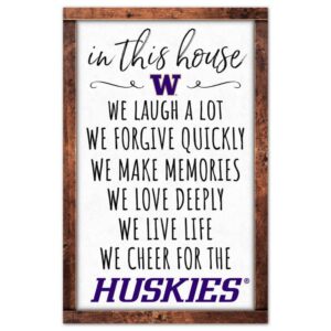 Washington Huskies Sign 11x17 Wood In This House