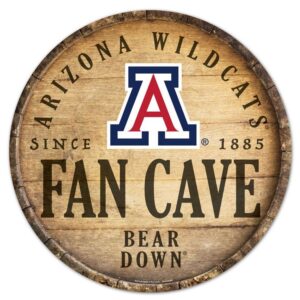 Arizona Wildcats Sign Wood 14 Inch Round Barrel Top Design