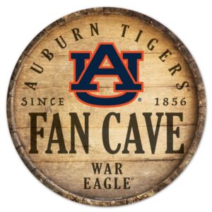 Auburn Tigers Sign Wood 14 Inch Round Barrel Top Design