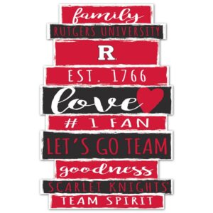 Rutgers Scarlet Knights Sign 11x17 Wood Family Word