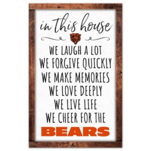 Chicago Bears Sign 11x17 Wood In This House