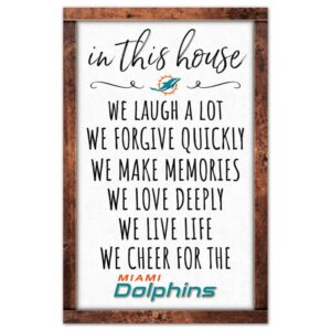 Miami Dolphins Sign 11x17 Wood In This House