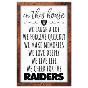 Las Vegas Raiders Sign 11x17 Wood In This House