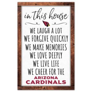 Arizona Cardinals Sign 11x17 Wood In This House