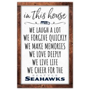 Seattle Seahawks Sign 11x17 Wood In This House