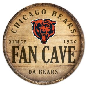 Chicago Bears Sign Wood 14 Inch Round Barrel Top Design