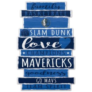 Dallas Mavericks Sign 11x17 Wood Family Word
