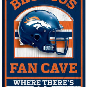 Denver Broncos Sign 11x17 Wood Fan Cave Design