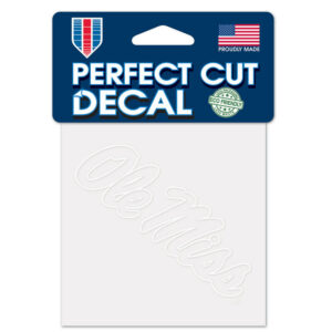 Mississippi Rebels Decal 4x4 Perfect Cut White