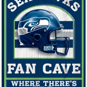 Seattle Seahawks Sign 11x17 Wood Fan Cave Design