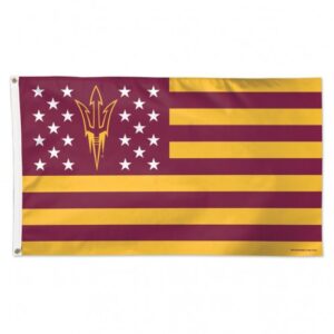 Arizona State Sun Devils Flag 3x5 Deluxe Style Stars and Stripes Design