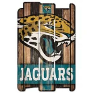 Jacksonville Jaguars Sign 11x17 Wood Fence Style