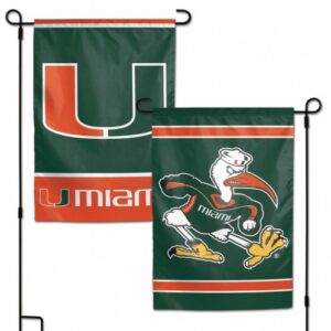 Miami Hurricanes Flag 12x18 Garden Style 2 Sided