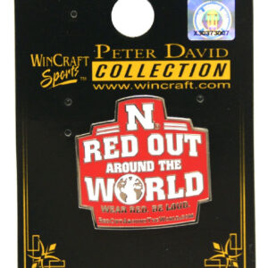Nebraska Cornhuskers Pin Collector Jewelry Card Style Red Out Design CO