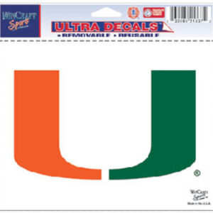 Miami Hurricanes Decal 5x6 Ultra Color
