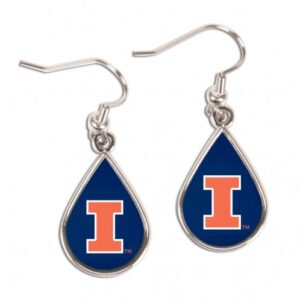 Illinois Fighting Illini Earrings Tear Drop Style