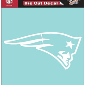 New England Patriots Decal 8x8 Die Cut White