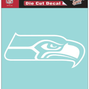 Seattle Seahawks Decal 8x8 Die Cut White