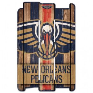 New Orleans Pelicans Sign 11x17 Wood Fence Style