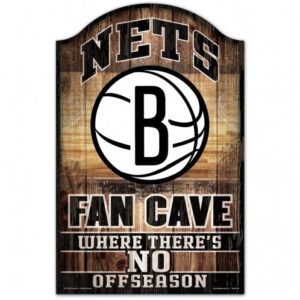 Brooklyn Nets Sign 11x17 Wood Fan Cave Design