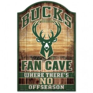Milwaukee Bucks Wood Sign - 11x17 Fan Cave Design