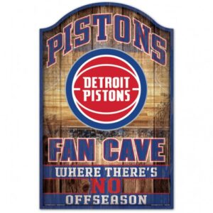 Detroit Pistons Sign 11x17 Wood Fan Cave Design