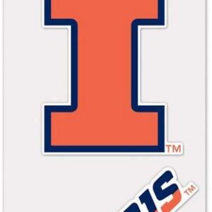 Illinois Fighting Illini Set of 2 Die Cut Decals