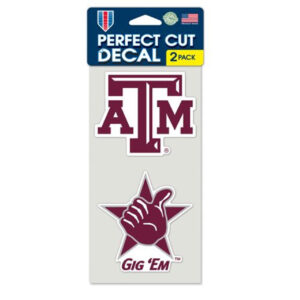 Texas A&M Aggies Decal 4x4 Perfect Cut Set of 2