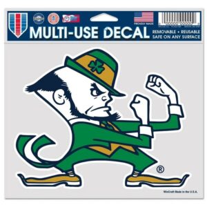 Notre Dame Fighting Irish Decal 5x6 Multi Use Color Leprechaun Design