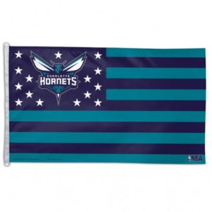 Charlotte Hornets Flag 3x5 Deluxe Style Stars and Stripes Design
