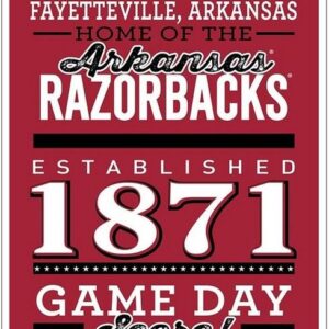 Arkansas Razorbacks Sign 11x17 Wood Established