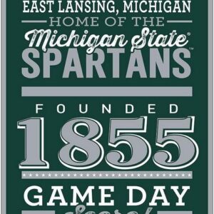 Michigan State Spartans Sign 11x17 Wood Established