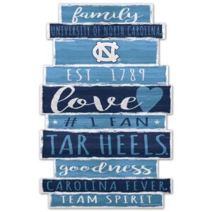 North Carolina Tar Heels Sign 11x17 Wood Family Word Design