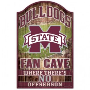 Mississippi State Bulldogs Sign 11x17 Wood Fan Cave Design