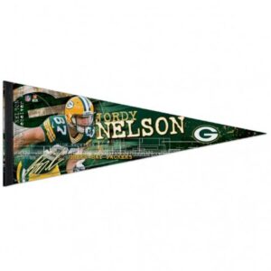 Green Bay Packers Pennant 12x30 Premium Style Jordy Nelson Design