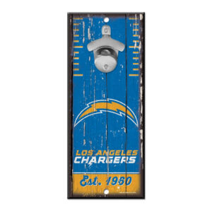 Los Angeles Chargers Sign Wood 5x11 Bottle Opener