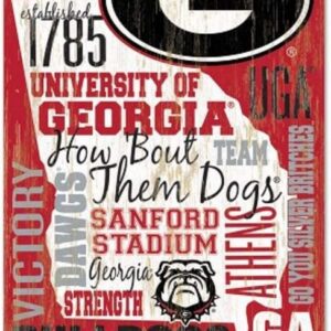 Georgia Bulldogs Sign 11x17 Wood Wordage