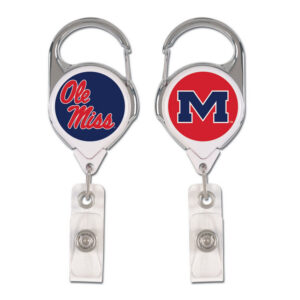 Mississippi Rebels Badge Holder Premium Retractable