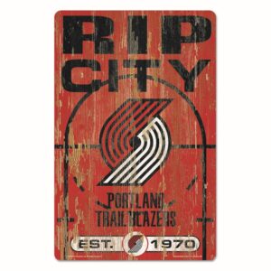 Portland Trail Blazers Sign 11x17 Wood Slogan Design