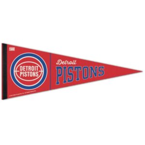 Detroit Pistons Pennant 12x30 Premium Style Hardwoods Design