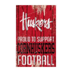 Nebraska Cornhuskers Sign 11x17 Wood Proud to Support Design