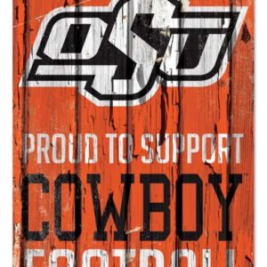 Oklahoma State Cowboys Sign 11x17 Wood Proud to Support Design