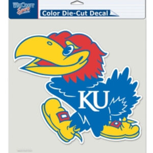 Kansas Jayhawks Decal 8x8 Die Cut Color