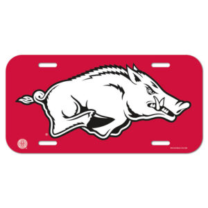 Arkansas Razorbacks License Plate Plastic