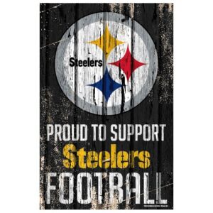 Pittsburgh Steelers Sign 11x17 Wood Proud to Support Design