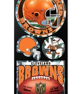 Cleveland Browns Decal 4x11 Die Cut Prismatic Style