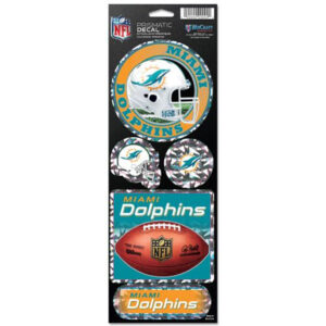 Miami Dolphins Decal 4x11 Die Cut Prismatic Style