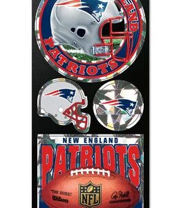 New England Patriots Decal 4x11 Die Cut Prismatic Style