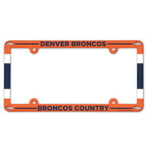 Denver Broncos License Plate Frame Plastic Full Color Style