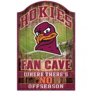 Virginia Tech Hokies Sign 11x17 Wood Fan Cave Design